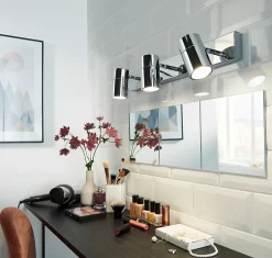 GoodHome Réglette Spot De Salle De Bains<Spot de salle de bain Tellot 3 lumières G10 5W IP44 argent