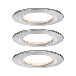 Best Paulmann Spot encastré LED Nova Coin Kit de base fixe IP44 rond 78mm Coin 3x6W 3x470lm 230V 2700K Acier brossé