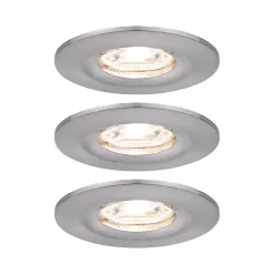 Best Paulmann Spot encastré LED Nova Mini Coin Kit de base fixe IP44 rond 65mm Coin 3x4W 3x310lm 230V 2700K Acier brossé