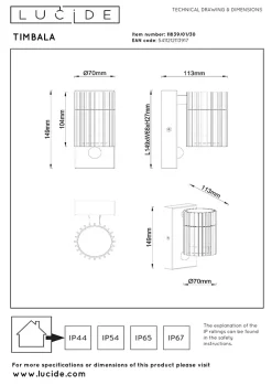 Best Lucide Spot mural TIMBALA en aluminium avec 1xGU10 - Noir -