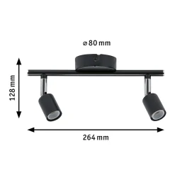 Paulmann Spot Encastrable De Salle De Bains<Spotlight Carolina IP44 GU10 230V max. 2x10W gradable Anthracite Chrome