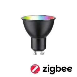 Best Paulmann Standard 230 V Smart Home Zigbee 3.0 Réflecteur LED GU10 350lm 4,8W RGBW+ gradable Noir mat