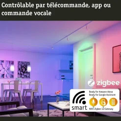 Best Paulmann Standard 230 V Smart Home Zigbee 3.0 Sphérique LED E14 3x470lm 3x5W RGBW+ gradable Dépoli