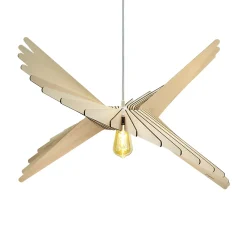 Suspension Pour Salon<Suspension Albatros bois câble torsadé chanvre E27 60W IP44 Ø80 x H.193cm Atelier Loupiote