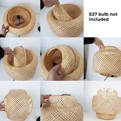 Alpinaluz Suspension Et Lustre<Suspension artisanale en osier naturel D28 cm