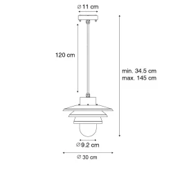 Sale Qazqa Suspension design d'extérieur noire IP44 - Morty