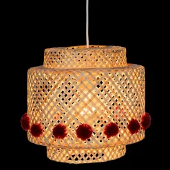 Atmosphera Créateur D'Intérieur Suspension Pour Salle À Manger|Suspension Pour Chambre<Suspension en bambou diam 28cm avec pompons