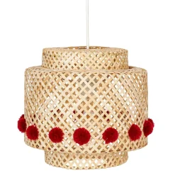 Atmosphera Créateur D'Intérieur Suspension Pour Salon|Suspension Et Lustre<Suspension enfant Liby bambou pompons rouges D28cm - Atmosphera