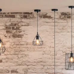 Atmosphera Créateur D'Intérieur Suspension Pour Salon|Suspension Et Lustre<Suspension filaire Ida noire - métal D19 cm - Atmosphera