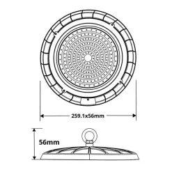 Silumen Suspension Extérieure<Suspension Industrielle LED HighBay UFO 200W IP65 90 (Pack de 5) - Blanc Neutre 4200k - 5500k -