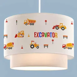 Sale Lux.Pro Suspension Lurgan pour enfant motif d'engins de chantier blanc