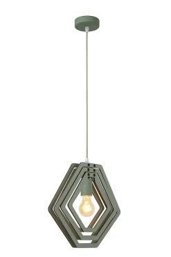 Sale Lucide Suspension MAURO en mdf avec 1xE27 - Vert -