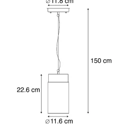Sale Qazqa Suspension moderne noire IP44 - Jarra