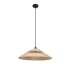 Clearance Little Garden Suspension métal et rotin naturel E27 15W IP44 Esterel Ø56 x H.96 cm