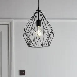 Best GoodHome Suspension Phobeto E27 IP20 60W Ø 31 x l. 110 cm noir mat