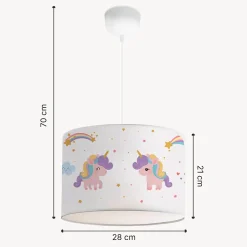 Outlet Lux.Pro Suspension Rugby pour enfant E27 70 cm motif de licorne