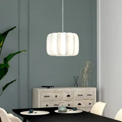 Atmosphera Créateur D'Intérieur Suspension Et Lustre<Suspension Tobie coton blanc D37cm - Atmosphera