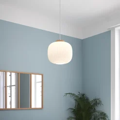 Atmosphera Créateur D'Intérieur Suspension Et Lustre<Suspension verre Travis blanc D25cm - Atmosphera