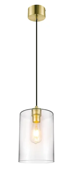 Best GoodHome Suspension Wutai en laiton et transparent IP20 E27