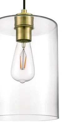 Best GoodHome Suspension Wutai en laiton et transparent IP20 E27