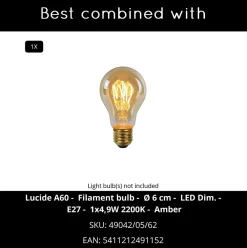 Sale Lucide Suspension YOUNES en métal avec 1xE27 - Taupe -