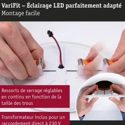 Discount Paulmann VariFit Panneau encastré LED Smart Home Zigbee 3.0 Veluna Edge IP44 carré 160x160mm 15,5W 1000lm Tunable White Blanc gradable