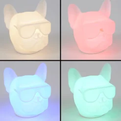 New Corep Veilleuse LED Bulldog 1W IP20 l.12 x H.13,5 cm RGB tactile USB blanc