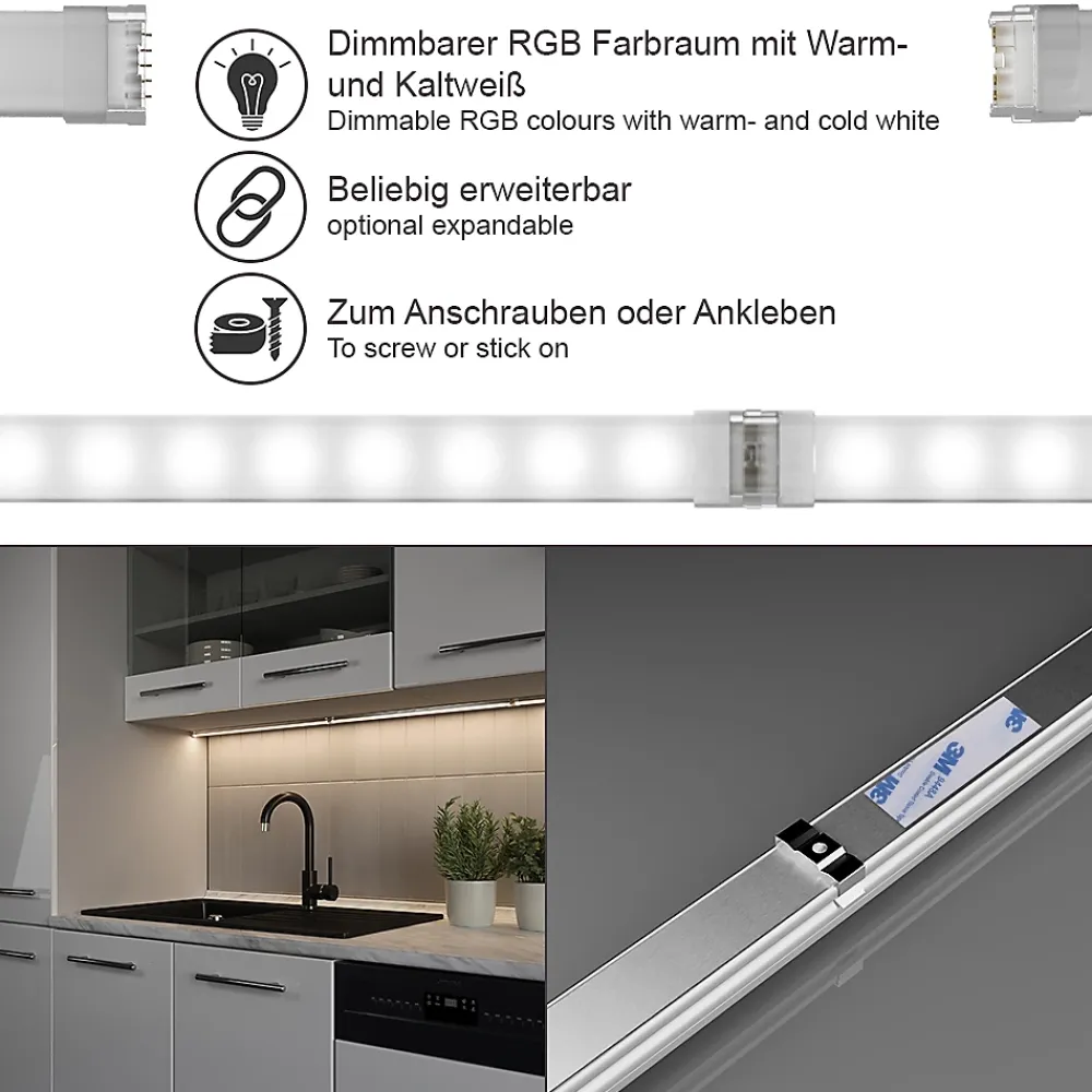 Best Vicco LED Stripe blanc 50 x 1.5 x 1.5 cm