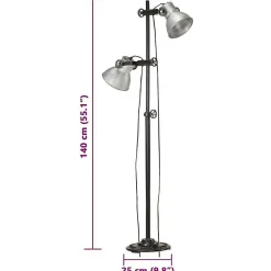 Vidaxl Lampadaire Intérieur<Lampadaire avec 2 Abat-jour Lampe sur Pied Eclairage Luminaire Salon Chambre à Coucher Couloir Maison Intérieur 320583