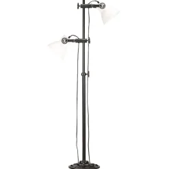Vidaxl Lampadaire Intérieur<Lampadaire avec 2 Abat-jour Lampe sur Pied Eclairage Luminaire Salon Chambre à Coucher Couloir Maison Intérieur Blanc 32058