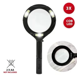 Velamp Veilleuse Sur Prise<WATSON : Loupe lumineuse (3 LED COB), fonctionne à piles
