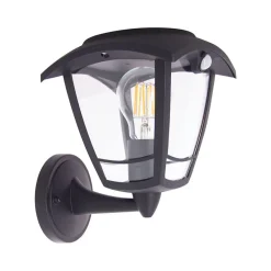 Xanlite Applique Murale Extérieure|Éclairage Solaire<- Applique murale solaire rétro LED IP44, 400 lumens, détecteur de mouvement, avec ampoule, Noir - SO2011AR