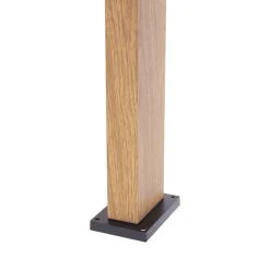 Xanlite Lampe Extérieure<- Borne filaire noire et bois IP44, culot E27, 40W max - BOFE40WNW