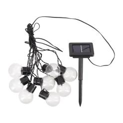 Xanlite Lampe Extérieure<- Guirlande Solaire Guinguette 5m IP44 - 8 Ampoules - Blanc chaud - GRL5GUINW