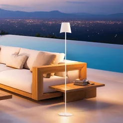 Xanlite Lampadaire Intérieur<- Lampadaire métal, 500 lumens, CCT & Dimmable, Rechargeable, 130cm, Blanc - LAM130BD