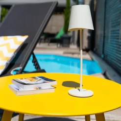 Xanlite Lampe Extérieure<- Lampe à poser LED IP44, 250 lumens, rechargeable USB-C, 38cm, CCT & Dimmable, Blanc - LPM38BD