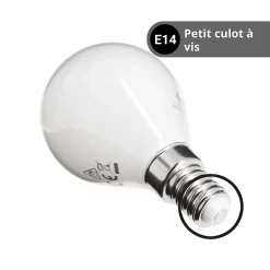 Xanlite Ampoule E14, Petit Culot À Visser<- Lot de 2 ampoules Filament LED, culot E14, 806 Lumens, conso. 6,5W (eq. 60W) , 4000K, Blanc neutre - PACK2RFV806POCW