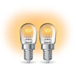 Xanlite Ampoule Led Fonctionnelle|Ampoule E14, Petit Culot À Visser<- Lot de 2 ampoules incandescentes Four, culot E14, 80 Lumens, équivalence 15W, 2200 Kelvins, - PACK2HO15W