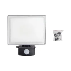 Xanlite Projecteur Extérieur<- Projecteur mural noir LED IP44 avec détecteur de mouvement, 2600 Lumens, conso. 30 W, Blanc froid - PR30WMD