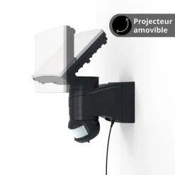 Xanlite Éclairage Solaire|Projecteur Extérieur<- Projecteur mural solaire LED IP44 à détection de mouvement, 1000 Lumens, 6500 Kelvin, Blanc froid - PRS1000D