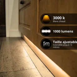 Best Xanlite - Ruban LED Extensible - 5m - Blanc chaud - LSAK5EX