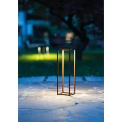 Zafferano Lampe Extérieure|Éclairage Solaire<- Lanterne solaire à 2 LED, 37,3 cm - Lampe murale et de table à piles 2W avec capteur crépusculaire - Vert sauge