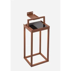Zafferano Lampe Extérieure|Éclairage Solaire<- Lanterne solaire 2 LED, 56,4 cm - Lampe murale et de table 2W avec batterie et capteur crépusculaire - Noir