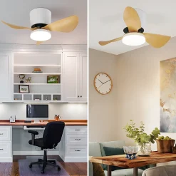 zmh Ventilateur Plafond LED 70cm - 6 Vitesses 23w Dimmable Télécommande Silencieux Été/hiver