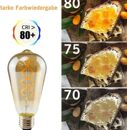 zmh Ampoule E27, Gros Culot À Visser<Ampoule LED E27 Edison LED Vintage 4W ST64 2200K Pour Chambre Couloir