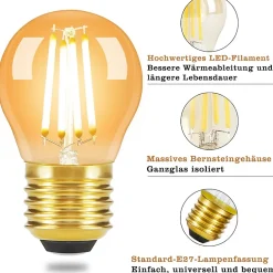 zmh Ampoule E14, Petit Culot À Visser<Ampoule LED Edison LED Vintage - G45 2700k E14