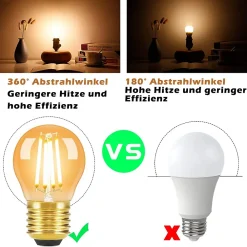 zmh Ampoule E14, Petit Culot À Visser<Ampoule LED Edison LED Vintage - G45 2700k E14