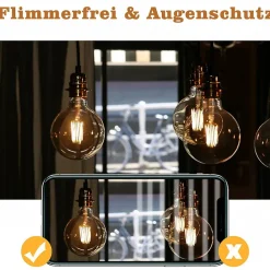 zmh Ampoule E14, Petit Culot À Visser<Ampoule LED Edison LED Vintage - G80 2700k