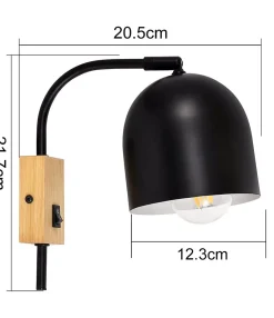 zmh Applique Murale Intérieure|Applique Murale Pour Salle À Manger<Applique 1 flamme IP20 murale intérieure avec interrupteur murale vintage métal