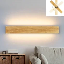 zmh Applique LED 52cm Bois Moderne 17 W 3000 K Blanc